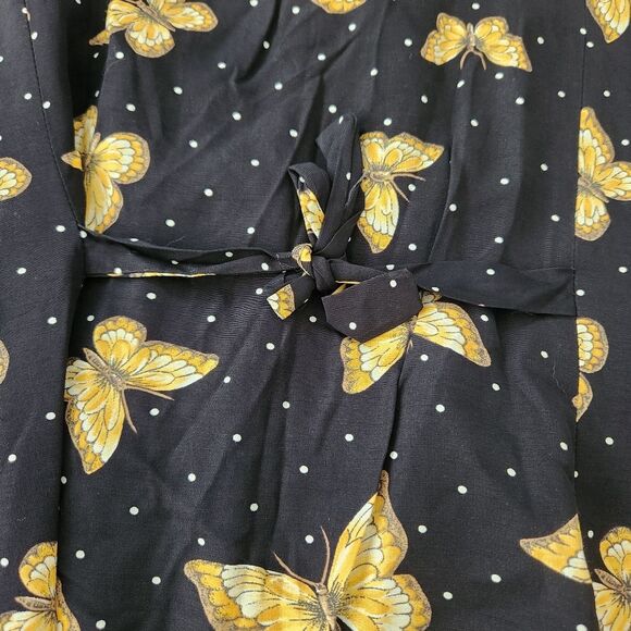 Norton McNaughton Vintage Butterfly Print Suit Vest Black and Yellow Size 12 - Picture 8 of 10